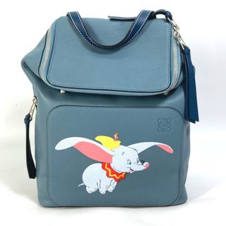 ロエベ(LOEWE)のロエベ LOEWE ダンボ DUMBO ディズニー コラボ DISNEY  カバン バックパック  リュックサック レザー ブルー 新品同様(リュック/バックパック)