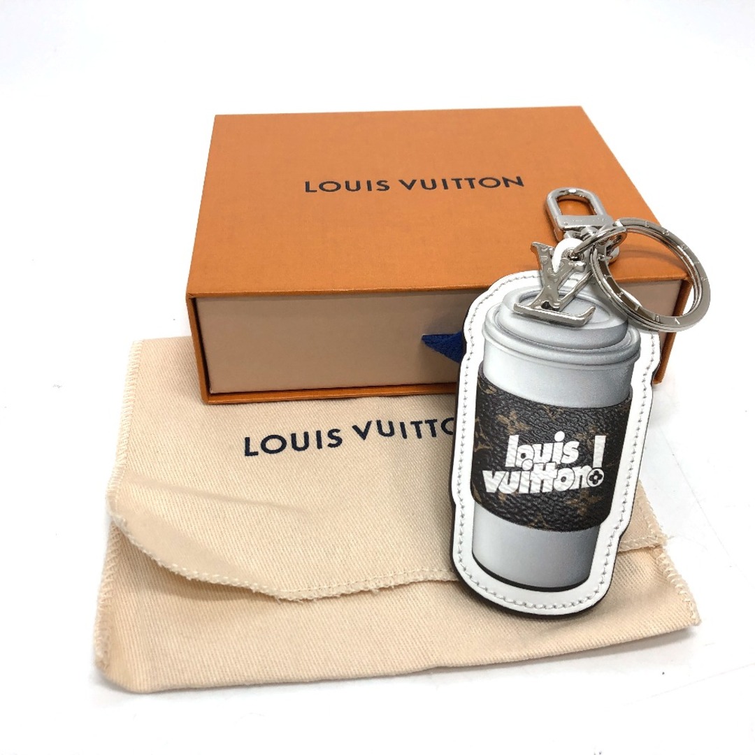 LOUIS VUITTON(ルイヴィトン)のルイヴィトン LOUIS VUITTON ポルトクレ モノグラムコーヒーカップ MP3108 モノグラム キーホルダー バッグチャーム レザー ホワイト 美品 レディースのファッション小物(キーホルダー)の商品写真