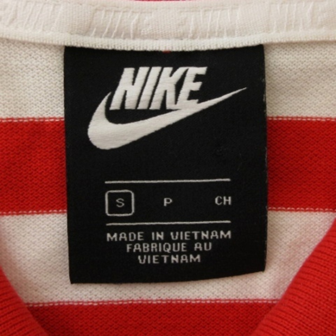 NIKE(ナイキ)のナイキ ピケ ポロ ポロシャツ 半袖 ロゴ ボーダー レッド ホワイト S メンズのトップス(ポロシャツ)の商品写真