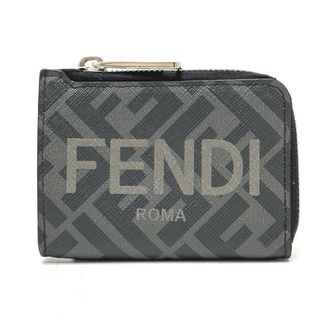 フェンディ(FENDI)のフェンディ FENDI ズッカ ロゴ 7M0341 財布 小銭入れ L字ファスナー コインケース レザー グレー(コインケース/小銭入れ)