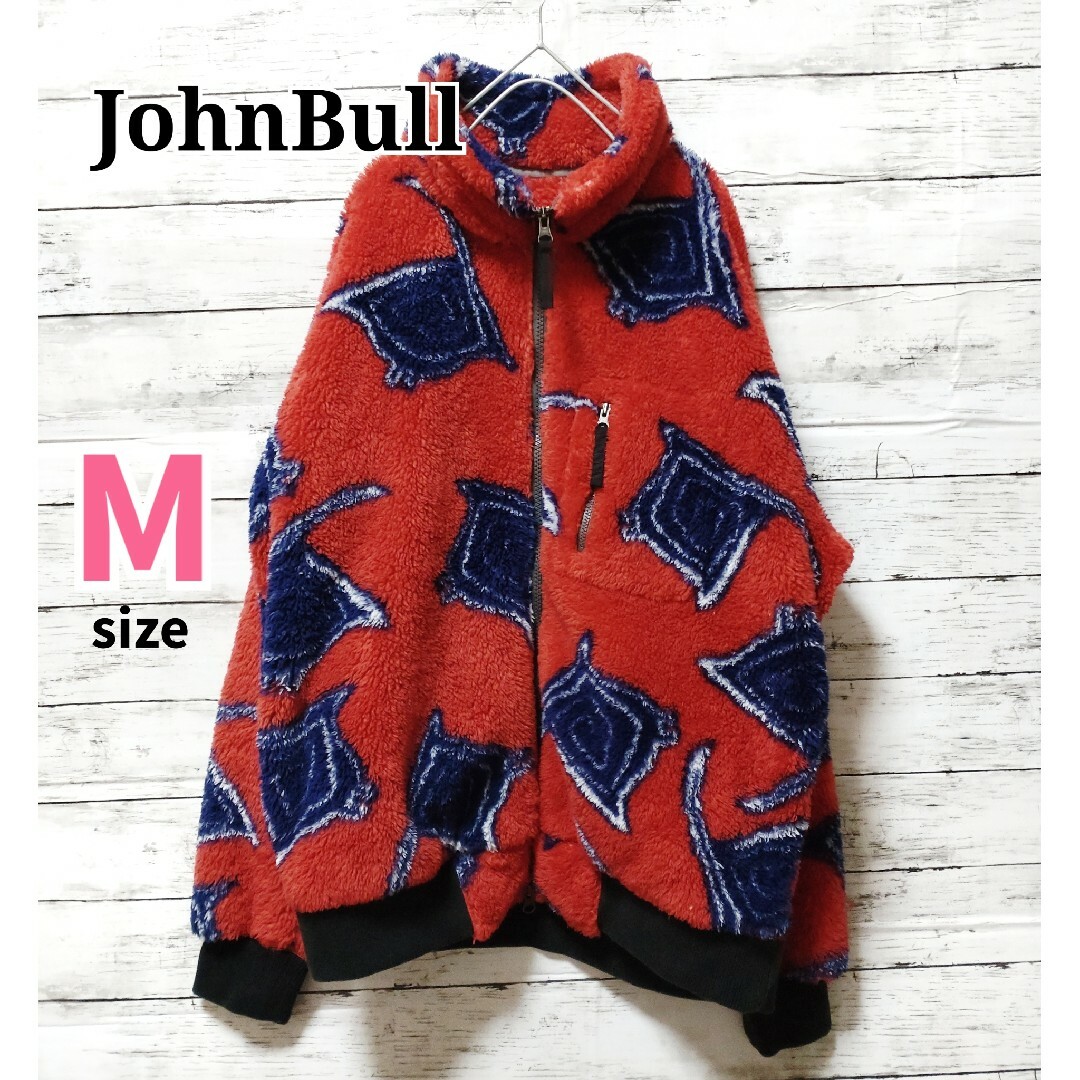 JOHNBULL(ジョンブル)の【mako様専用】Johnbull ジョンブルフリース ブルゾン M 総柄 古着 メンズのジャケット/アウター(ブルゾン)の商品写真