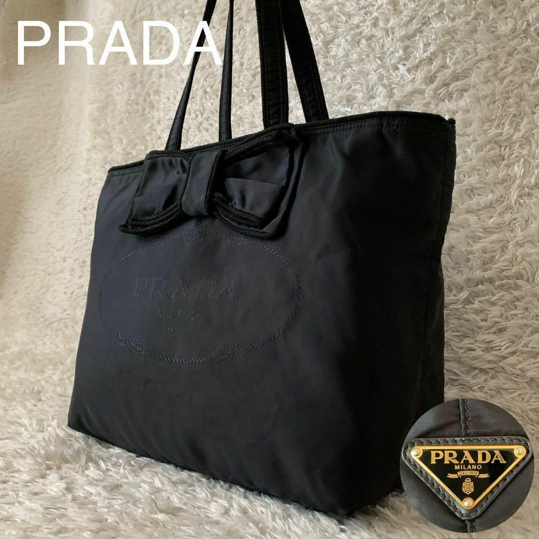 ★美品 PRADA プラダ トートバッグ 三角プレート ロゴジャガード リボン | フリマアプリ ラクマ