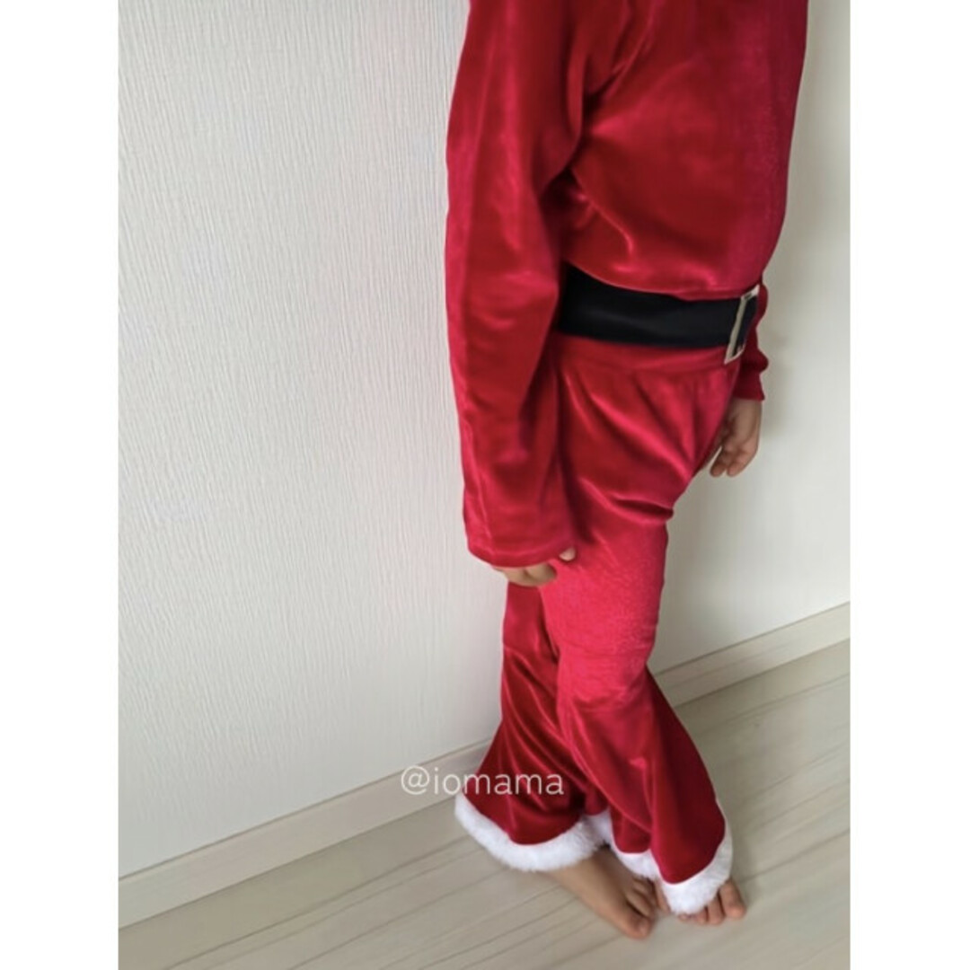 子ども クリスマスフレア セットアップ 赤 100 サンタ 美品 コスプレ キッズ/ベビー/マタニティのキッズ服女の子用(90cm~)(ワンピース)の商品写真