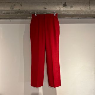 セレクトモカ(SELECT MOCA)のセレクトモカ　センタープレスストレートパンツ　赤(カジュアルパンツ)