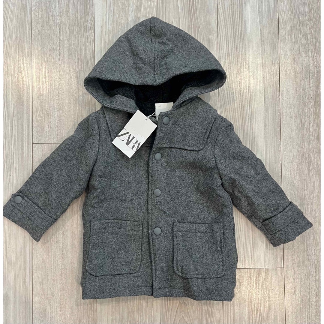 ZARA KIDS(ザラキッズ)の新品 ZARA kids★ボア ブルゾン コート  付き　104cm グレー キッズ/ベビー/マタニティのキッズ服男の子用(90cm~)(コート)の商品写真