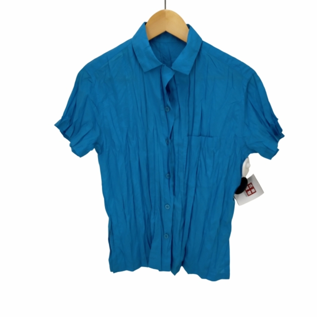 ISSEY MIYAKE(イッセイミヤケ) プリーツ加工半袖オープンカラーシャツ日本サイズ