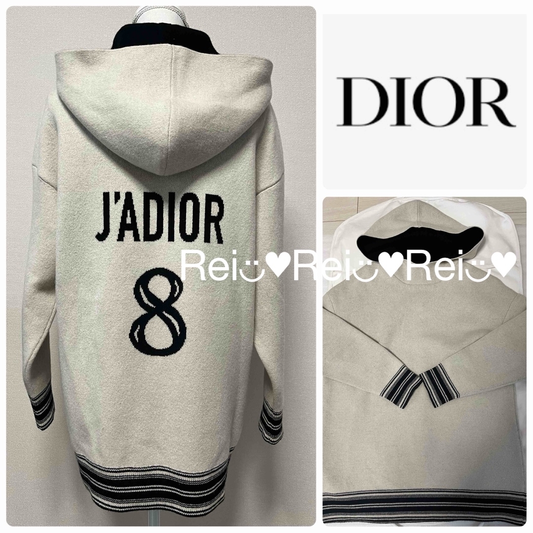 レディース【美品】Dior  J'ADIOR 8  カシミヤ ニット フード