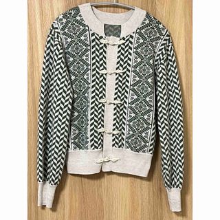 アメリヴィンテージ(Ameri VINTAGE)のUND HERRINGBONE JACQUARD KNIT CARDIGAN(カーディガン)