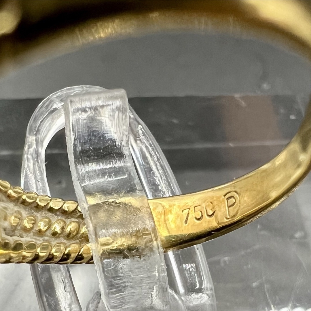 (C122105)K18リング  ダイヤ0.15  約7号   18金YG 指輪付属品なし