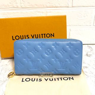 ルイヴィトン(LOUIS VUITTON)の最終価格！極美品　ルイヴィトン ジッピーウォレット ラムレザー ブルーエ 現行品(財布)