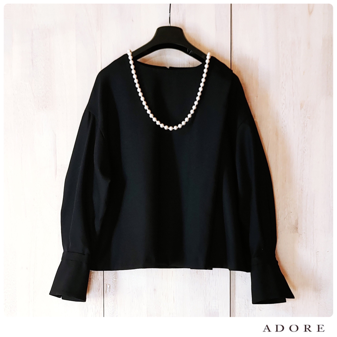 ◆幻◆ 希少新品　定価3.4万円 ADORE ウールアムゼンカフ袖ブラウス