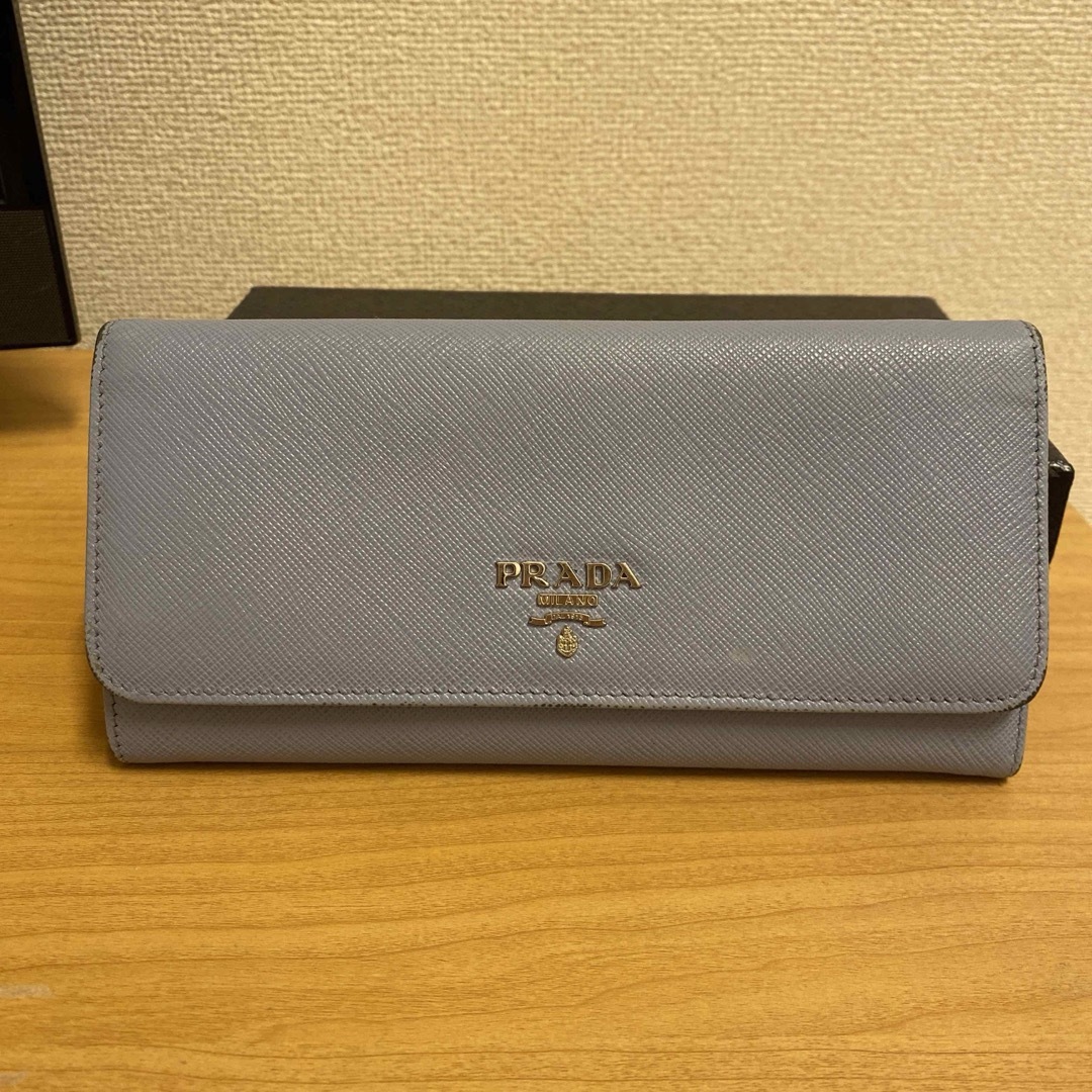 サフィアーノPRADA プラダ 長財布　バイカラー　レア　ギャランティーカード　サフィアーノ