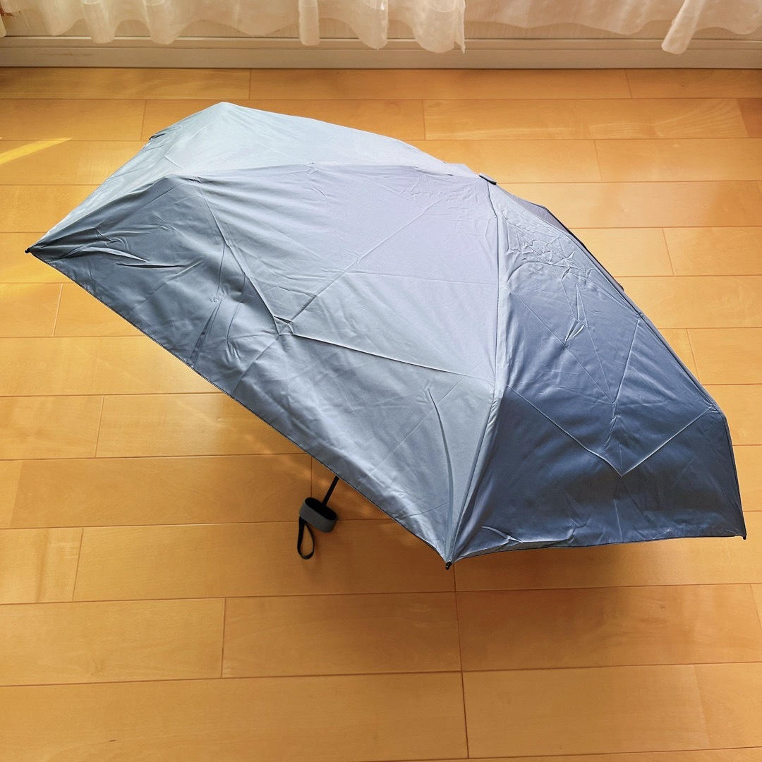 折りたたみ傘 晴雨兼用 ネイビー コンパクト 日傘 ケース付 軽量 - 傘