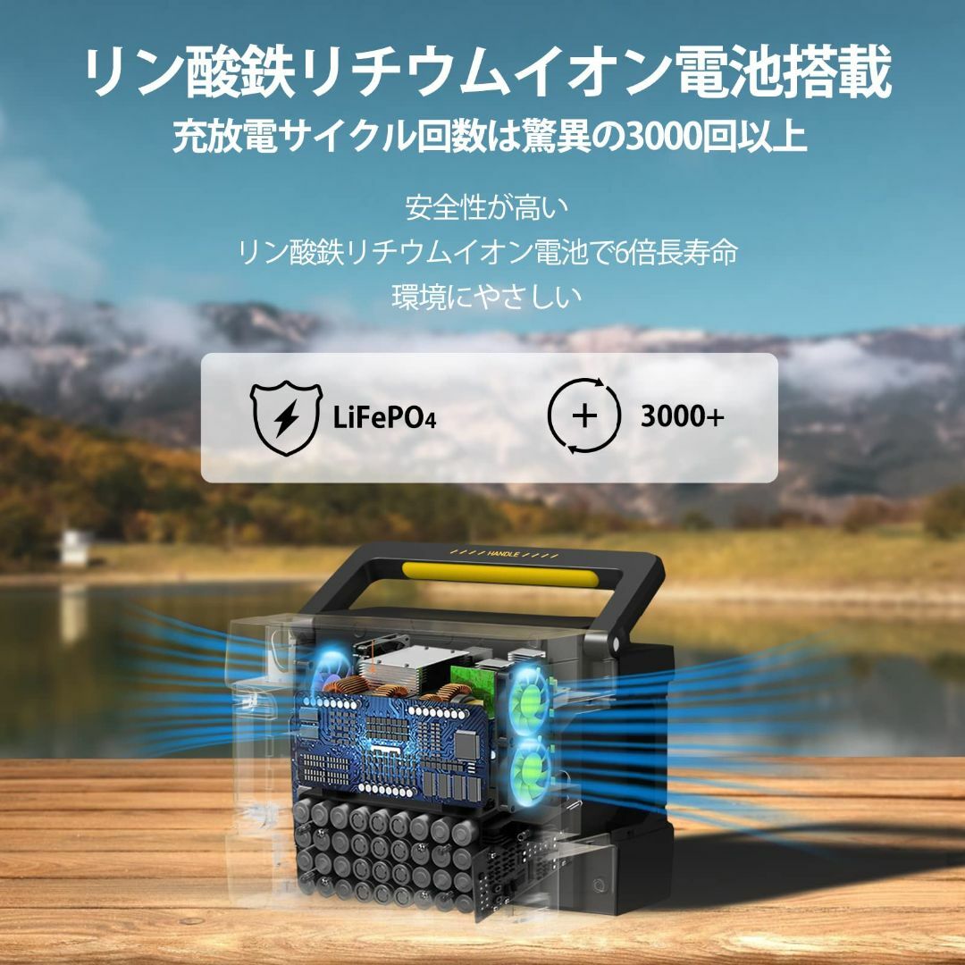 非常事態 ポータブル電源 リン酸鉄 出力600W 緊急用 災害 大容量