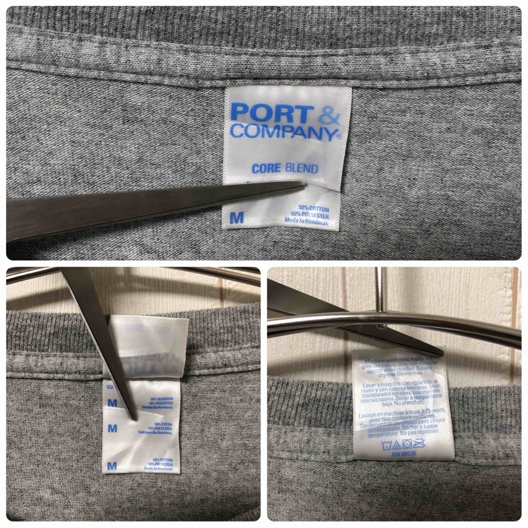 PORT and COMPANY ロンT 長袖 地図 グレー 灰色 海外古着 メンズのトップス(Tシャツ/カットソー(七分/長袖))の商品写真