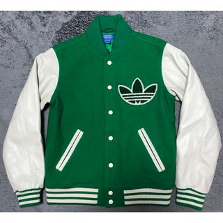 adidas NIGO レザー切替ウールスタジャン