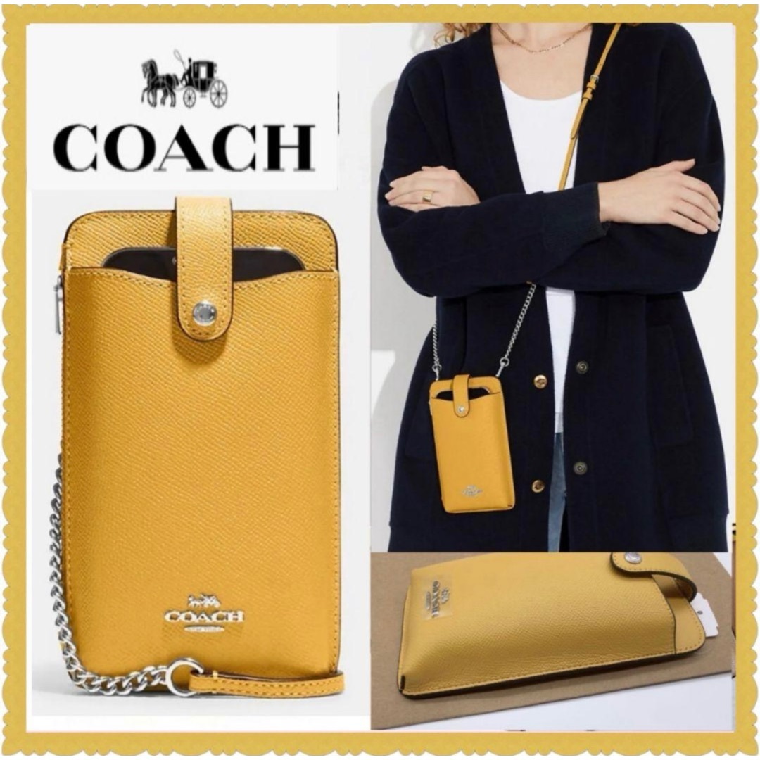 その他✨新品タグ付き✨COACH コーチ　スマホショルダー　イエロー　クロスボディ