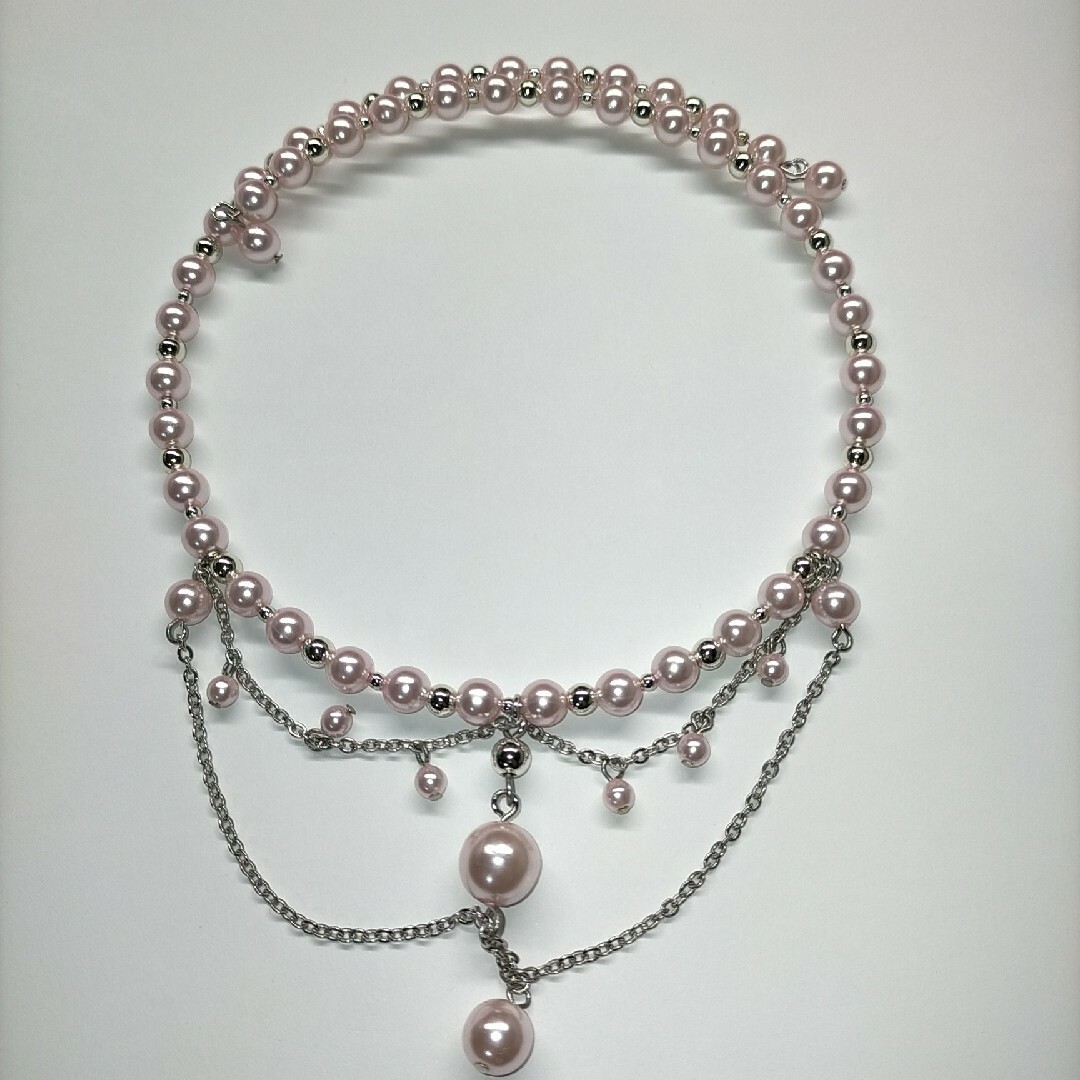 ネックレス　薄いピンク レディースのアクセサリー(ネックレス)の商品写真
