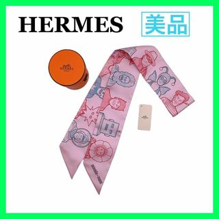 エルメス(Hermes)のエルメス　ツイリー　スカーフ　ピンク　DRESS CODE シルク100%(マフラー/ショール)