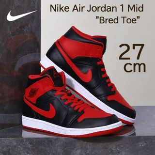 ナイキ(NIKE)の【新品】27cm NIKE AIRJORDAN1 MID "Bred Toe"(スニーカー)