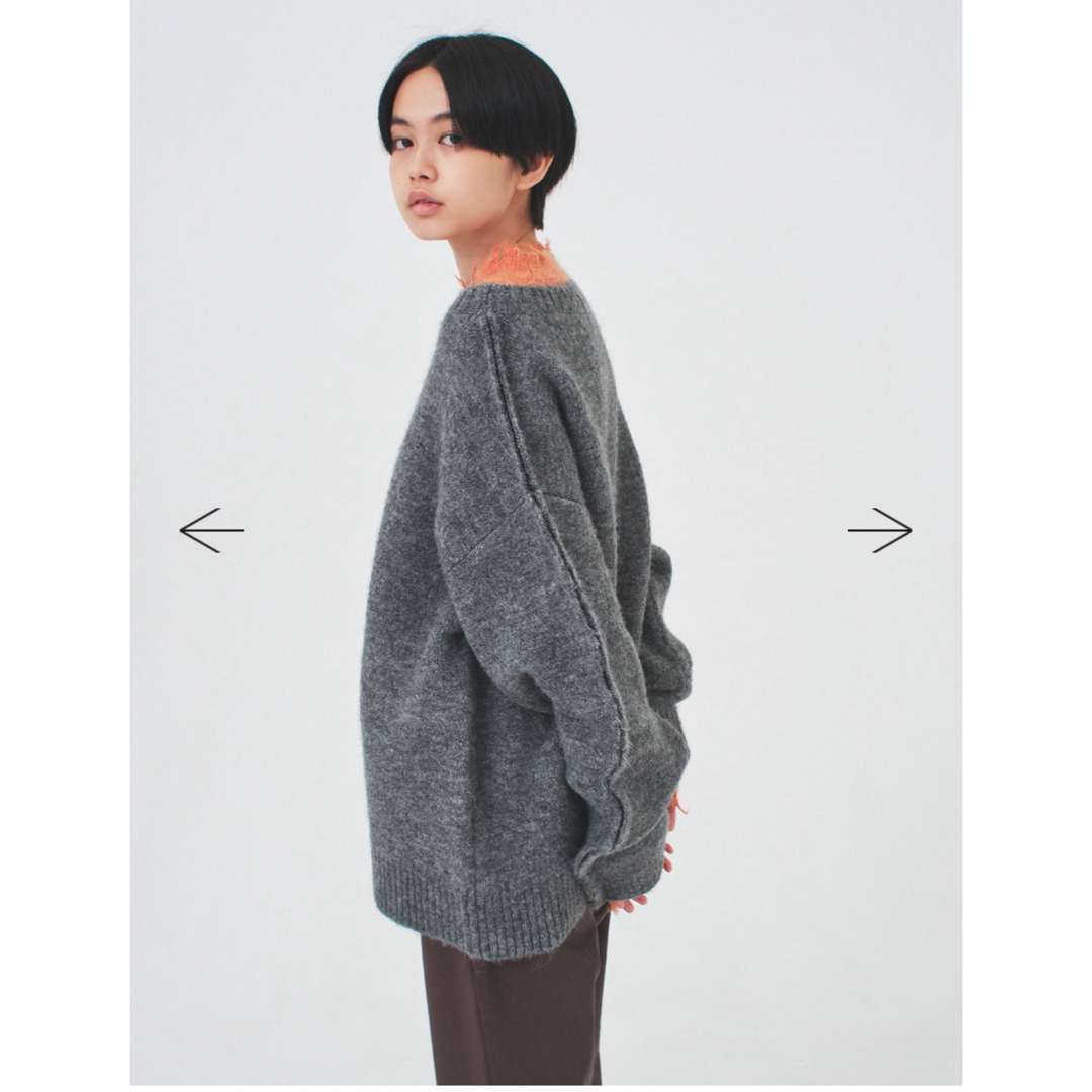 【soduk】stitching knit グレー レディースのトップス(ニット/セーター)の商品写真