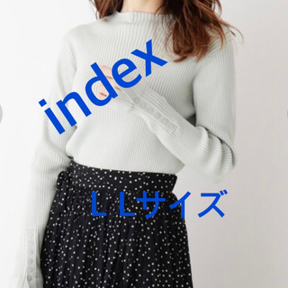 インデックス(INDEX)の3785 index ワールド ニット グリーン  L L 新品未使用(ニット/セーター)