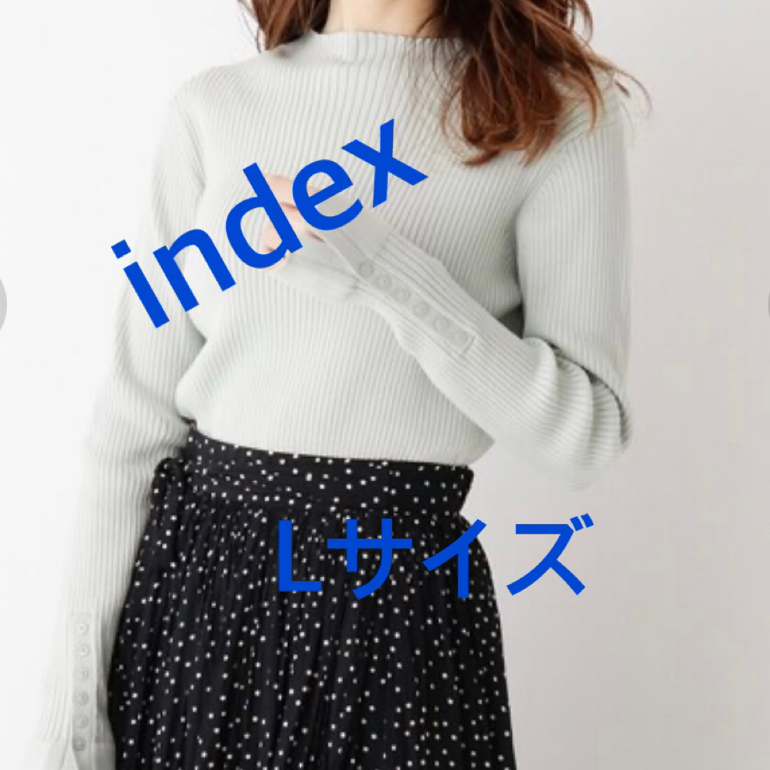 INDEX(インデックス)の3784 index ワールド ニット グリーン L 新品未使用 レディースのトップス(ニット/セーター)の商品写真