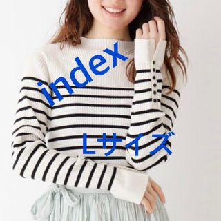インデックス(INDEX)の3777 index ワールド ニット L ホワイト 新品未使用(ニット/セーター)