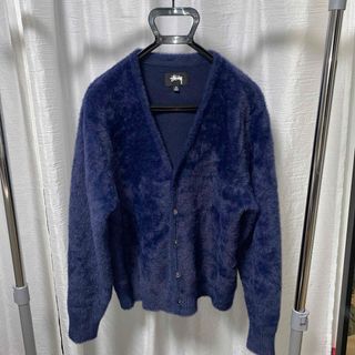 ステューシー(STUSSY)のstussy「shaggy cardigan」NAVY/Msize/美品(カーディガン)