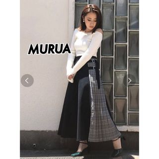 ムルーア(MURUA)の【MURUA】サイドベルトフレアマキシスカート　※9日まで出品(ロングスカート)