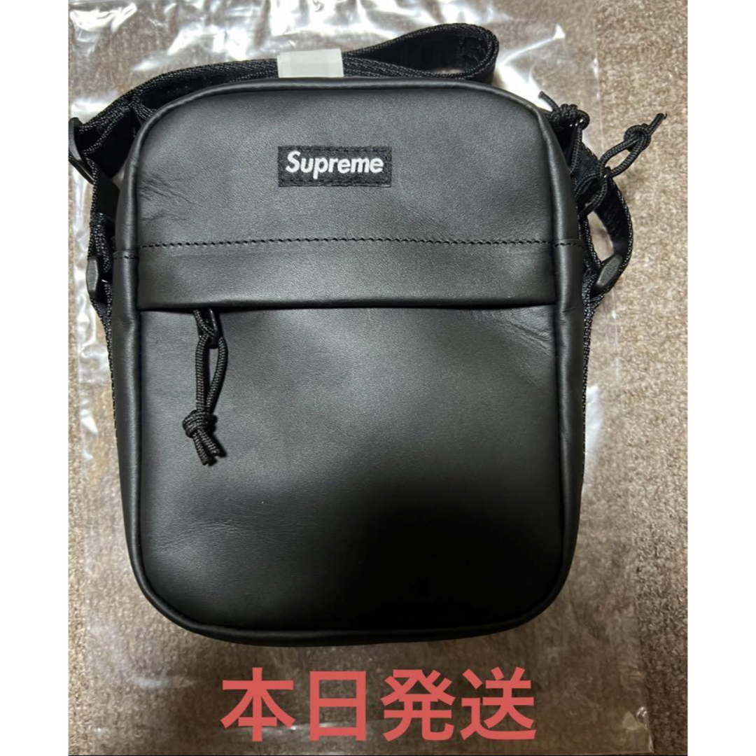 SUPREME LEATHER SHOULDER BAG BLACK ショルダー補足