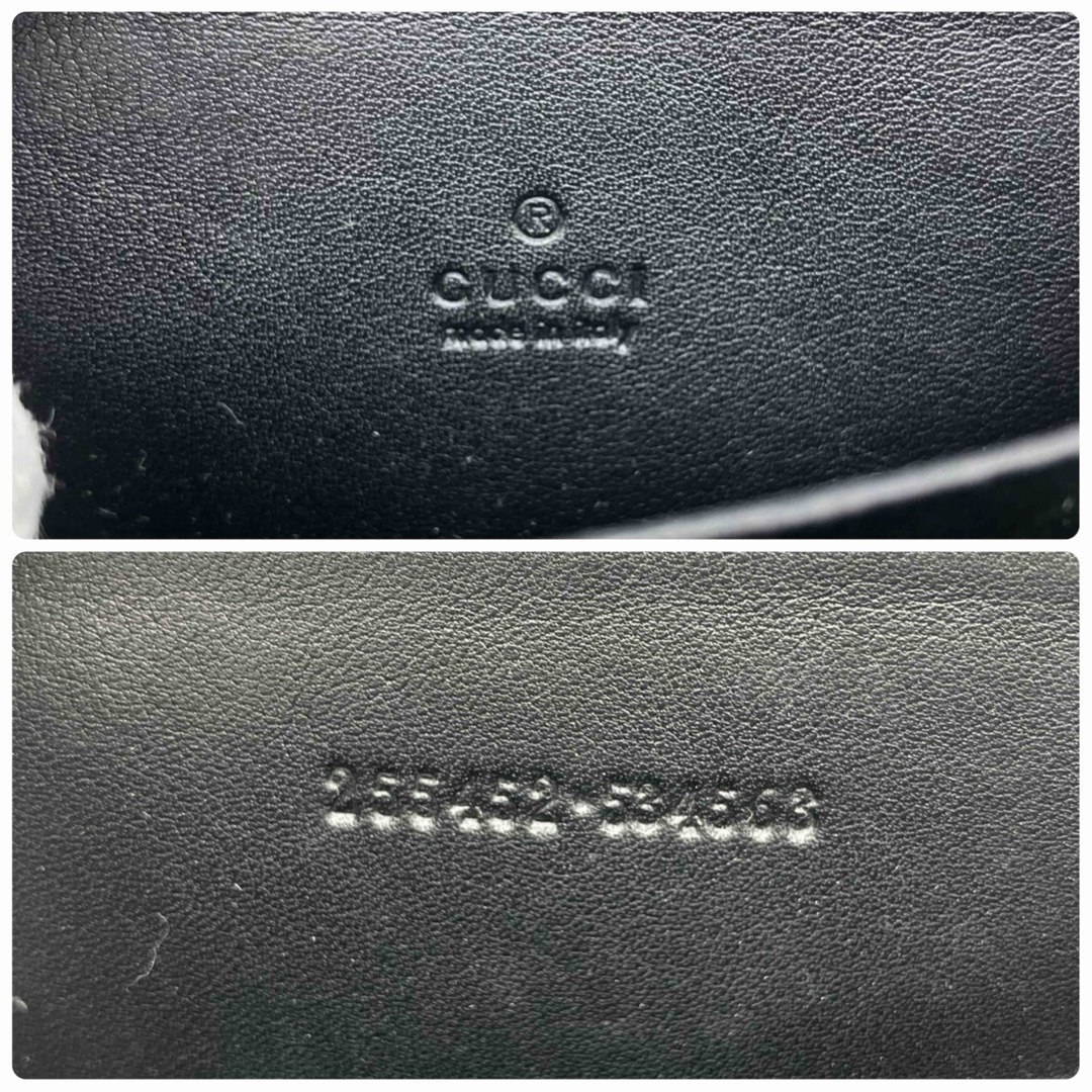 【美品】GUCCI グッチ 財布 コインケース 小銭入れ シマ ブラック 黒