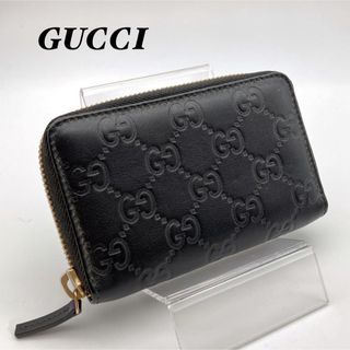 グッチ(Gucci)の【美品】GUCCI グッチ 財布 コインケース 小銭入れ シマ ブラック 黒(コインケース)