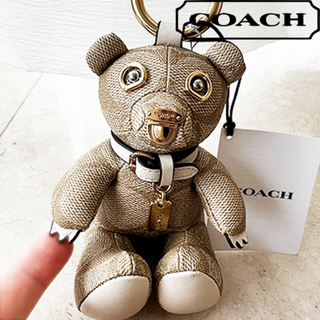 新品未使用 COACH コーチ シグネチャー テディベア バッグチャーム くま