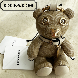 新品未使用 COACH コーチ シグネチャー テディベア バッグチャーム