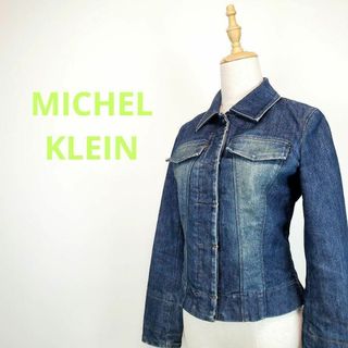 ミッシェルクラン(MICHEL KLEIN)の美品MICHEL KLEIN青色38デニムジャケット(Gジャン/デニムジャケット)