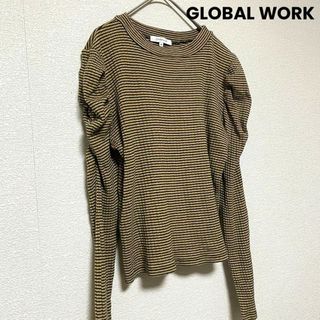 グローバルワーク(GLOBAL WORK)のw33 グローバルワーク パフスリーブ カットソー ボーダー(カットソー(長袖/七分))