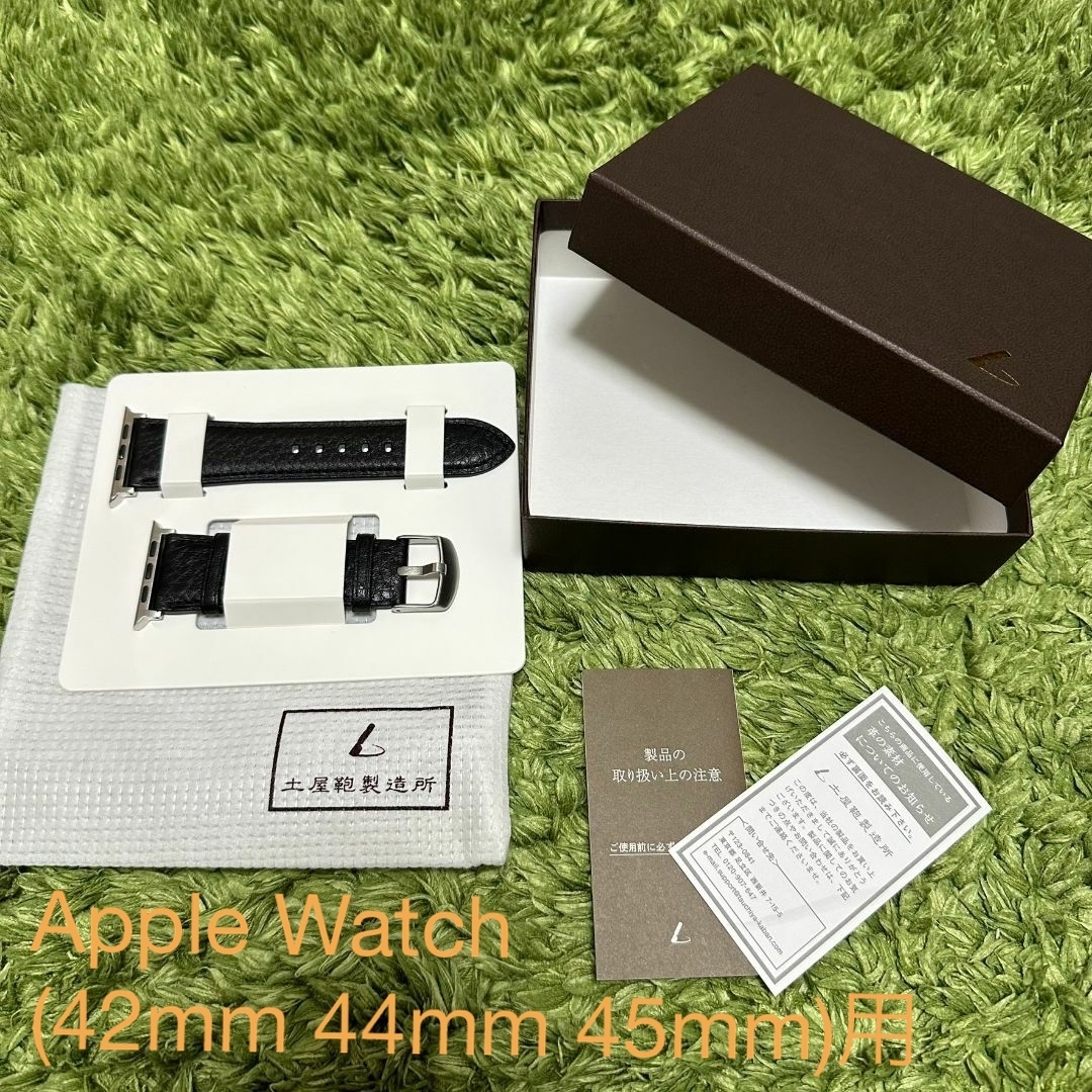 土屋鞄製造所(ツチヤカバンセイゾウジョ)の土屋鞄　Apple Watch アップルウォッチ レザーバンド ブラック 45 メンズの時計(レザーベルト)の商品写真