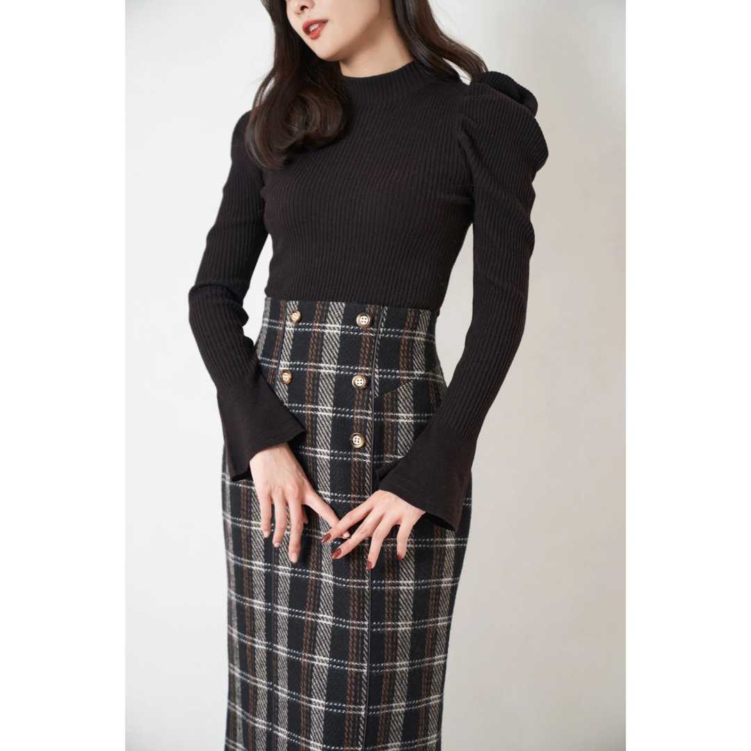 カラーbutteHerlipto Over Check Long Skirt