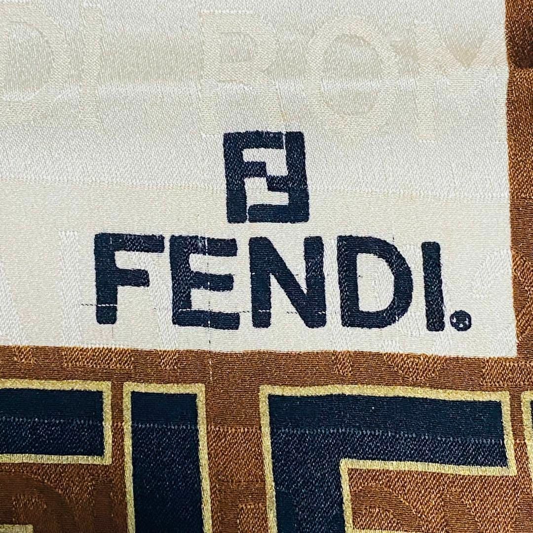 ★FENDI★ スカーフ 大判 ズッカ ボーダー ブラウンMercatoPecora