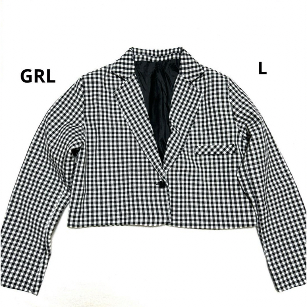 GRL(グレイル)のGRL チェック柄ジャケット　L レディースのジャケット/アウター(テーラードジャケット)の商品写真