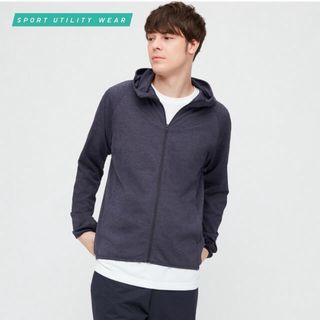 ユニクロ(UNIQLO)のUNIQLO ユニクロ ドライEXUVカットフルジップパーカ（長袖） ネイビー(パーカー)