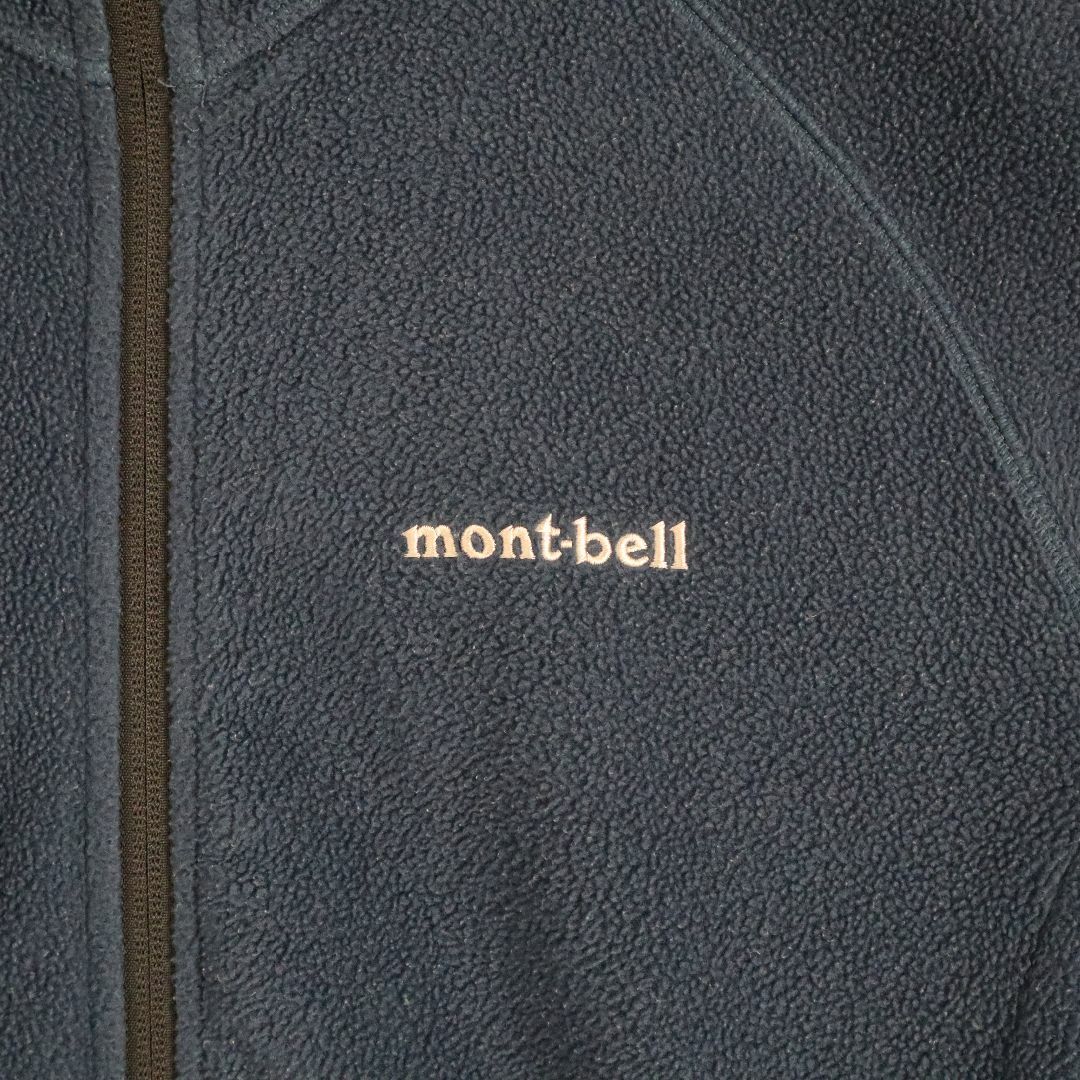 mont bell(モンベル)の【大人気】モンベル／フリースパーカー　刺繍ロゴ　クリマプラス　ジップアップ　青系 メンズのトップス(パーカー)の商品写真