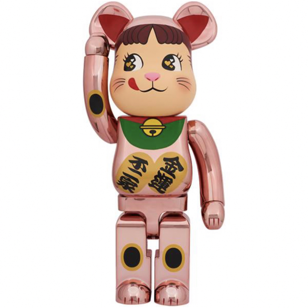 その他BE@RBRICK 招き猫 ペコちゃん 金運 ダブル小判 桃金メッキ 1000％