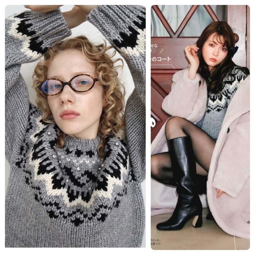 通販・価格比較 epine bijou Nordic knit gray | www