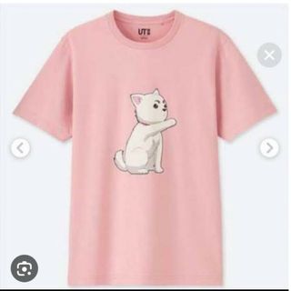 ユニクロ(UNIQLO)の銀魂 ユニクロ コラボTシャツ 定春 ピンク M(Tシャツ(半袖/袖なし))