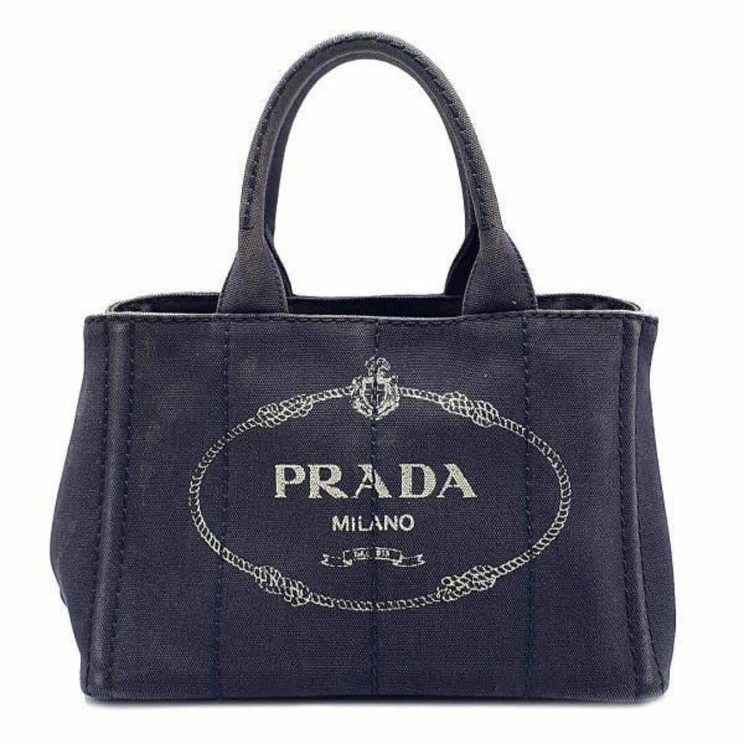 ◇良品◇ プラダ PRADA ハンドバッグ 鞄 カナパ ロゴ 三角プレート横