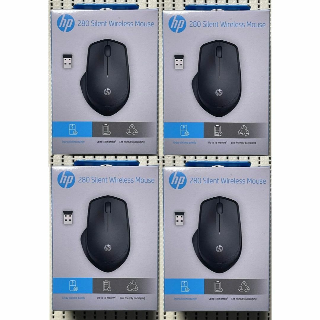 HP(ヒューレットパッカード)の新品 HP 280 静音 ワイヤレスマウス 4個 スマホ/家電/カメラのPC/タブレット(PC周辺機器)の商品写真