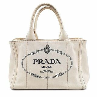 プラダ(PRADA)の◆良品◆ プラダ PRADA ハンドバッグ 鞄 カナパ ロゴ 三角プレート 白系(ハンドバッグ)