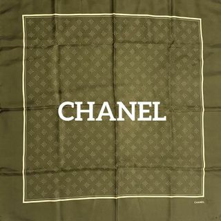 シャネル(CHANEL)の★CHANEL★ スカーフ 大判 ドット チェック モスグリーン(バンダナ/スカーフ)